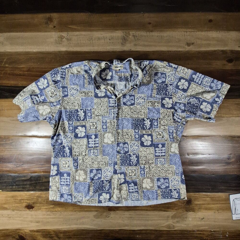 Campia Moda Casual Button Down Hawaiian Shirt Men's XXL Tropical Cotton